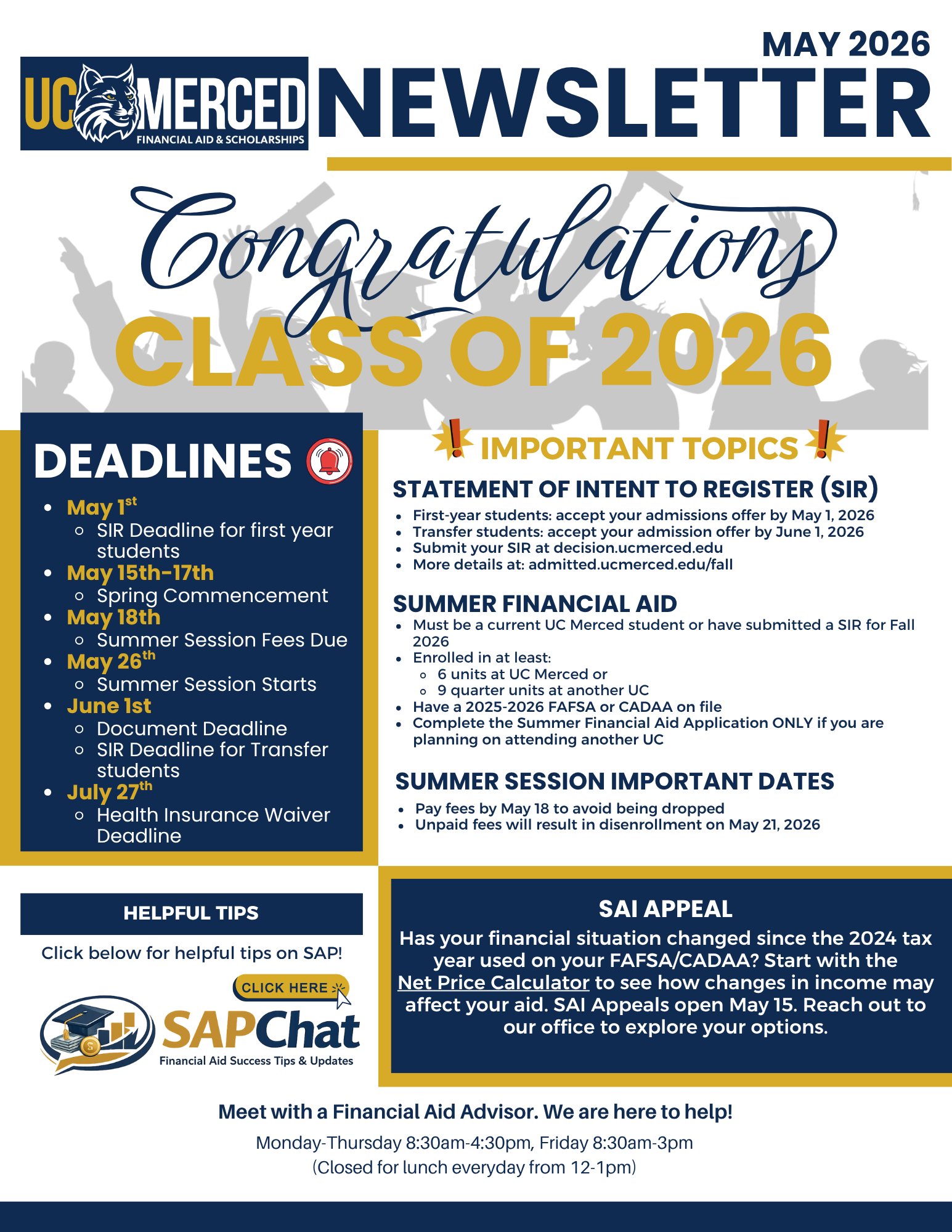 May 2026 Financial Aid Newsletter